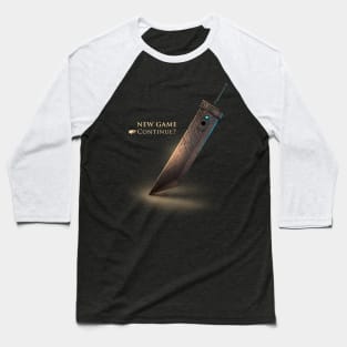 Continue playing - New Game Final Fantasy VII Title Screen - Video Game Baseball T-Shirt